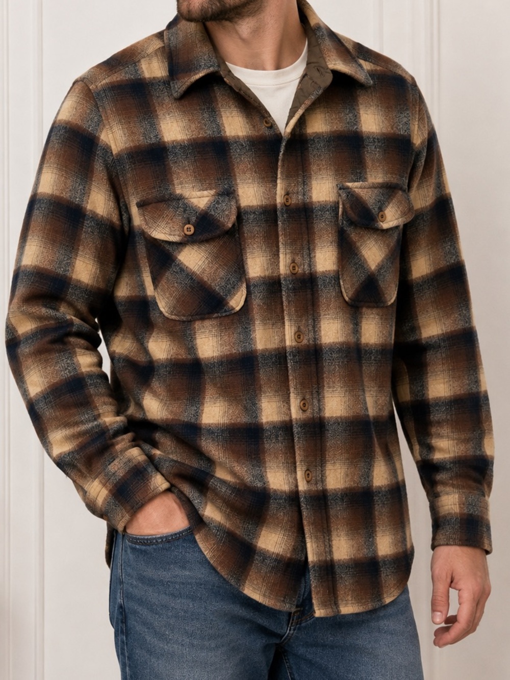 Vintage Pendleton 100% Virgin Wool Plaid Flannel Shirt Large